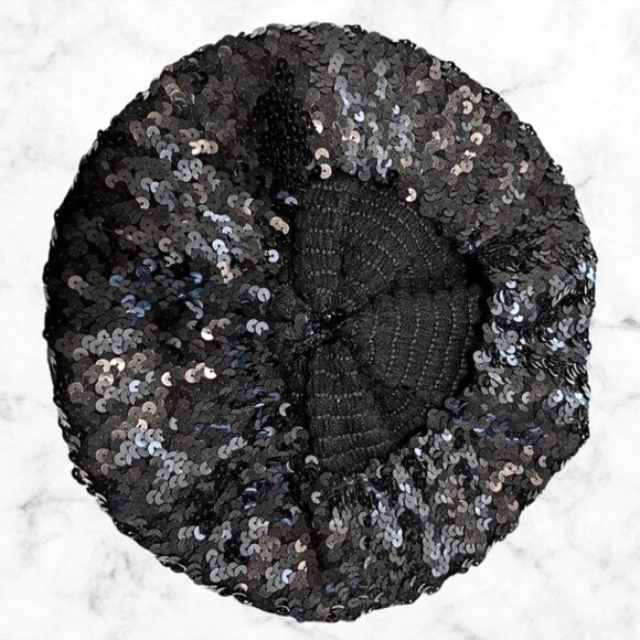 NWT | TORRID Black Sequin Beret Hat | Women’s Sparkly Winter Accessory - Picture 8 of 9